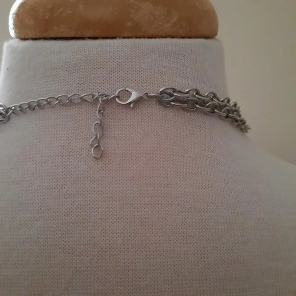 Paparazzi Silver Bronze tones hammered metal Adjustable closure Necklace - Picture 2 of 6